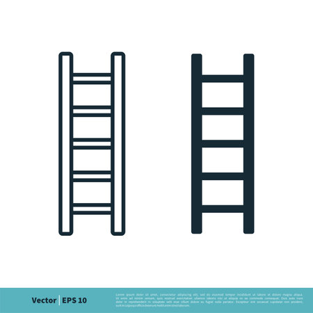 Ladder Icon Vector Logo Template Illustration Design. Vector EPS 10.のイラスト素材