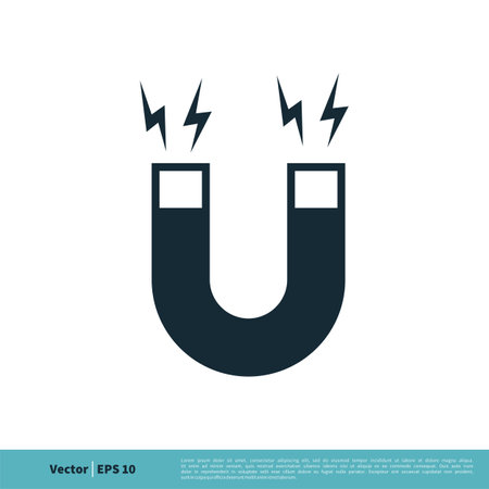 Magnet Icon Vector Logo Template Illustration Design. Vector EPS 10.のイラスト素材