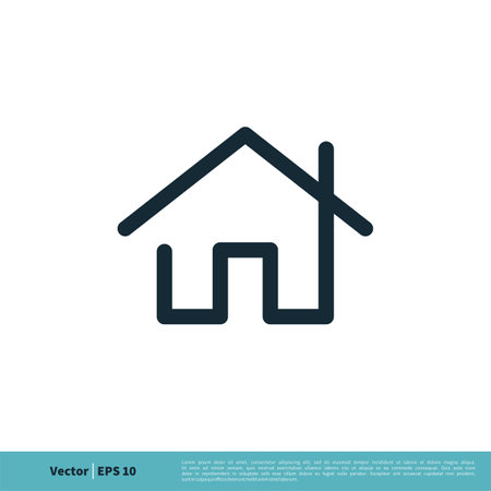 Home Button Icon Vector Logo Template Illustration Design. Vector EPS 10.のイラスト素材