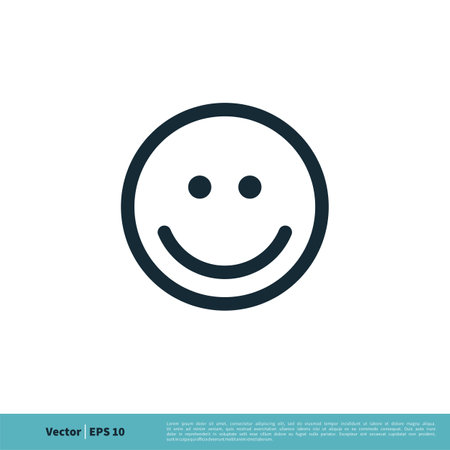 Smile Emoticon Icon Vector Logo Template Illustration Design. Vector EPS 10.のイラスト素材