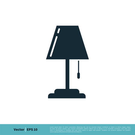 Table Lamp Icon Vector Logo Template Illustration Design. Vector EPS 10.のイラスト素材