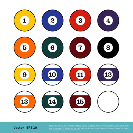 Billiard Ball Set Icon Vector Logo Template Illustration Design. Vector EPS 10.のイラスト素材