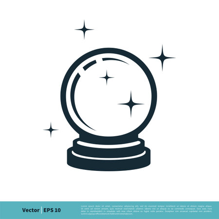Crystal Ball Magic Icon Vector Logo Template Illustration Design. Vector EPS 10.のイラスト素材