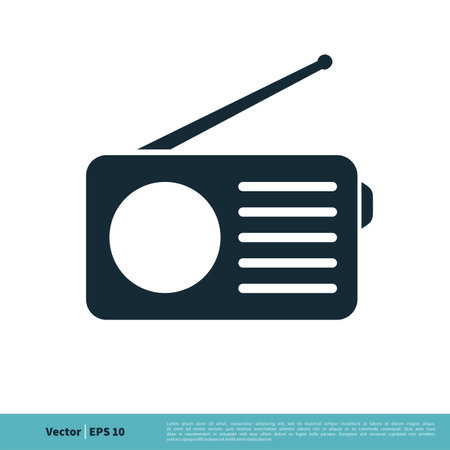 Radio Icon Vector Logo Template Illustration Design. Vector EPS 10.のイラスト素材
