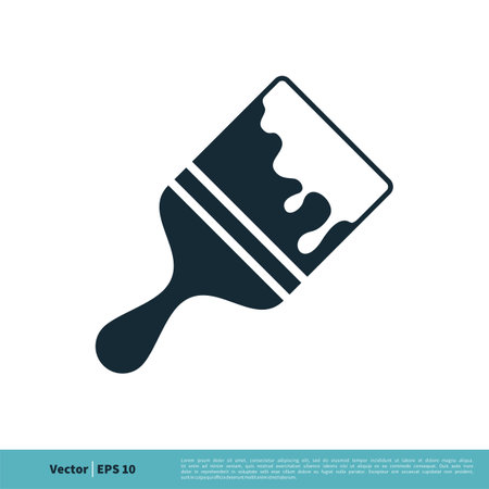 Paint Brush Icon Vector Logo Template Illustration Design. Vector EPS 10.のイラスト素材