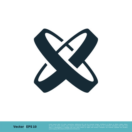 X Letter Rings Icon Vector Logo Template Illustration Design. Vector EPS 10.のイラスト素材
