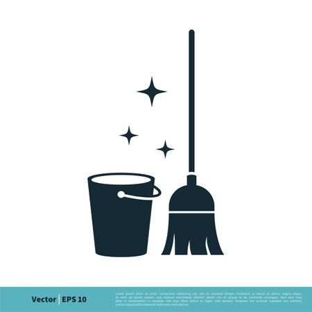 Cleaning Service Equipment Icon Vector Logo Template Illustration Design. Vector EPS 10.のイラスト素材