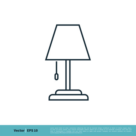 Table Lamp Icon Vector Logo Template Illustration Design. Vector EPS 10.のイラスト素材