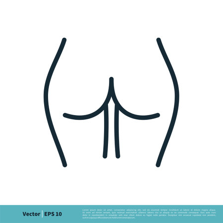 Bottom, Ass Women Line Icon Vector Logo Template Illustration Design. Vector EPS 10.のイラスト素材