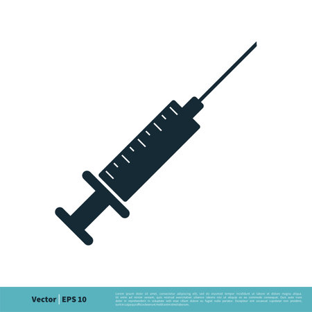 Injection Syringe Medical Icon Vector Logo Template Illustration Design. Vector EPS 10.のイラスト素材