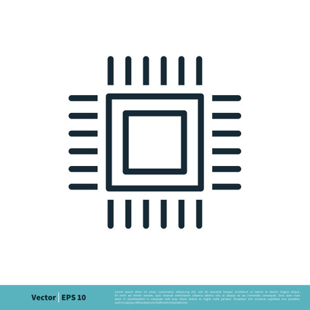 Computer Chips Icon Vector Logo Template Illustration Design. Vector EPS 10.のイラスト素材