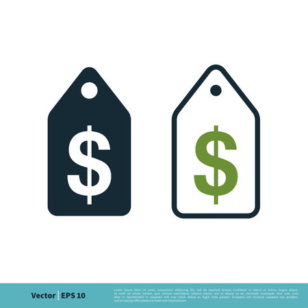 Hang Tag Price Icon Vector Logo Template Illustration Design. Vector EPS 10.のイラスト素材