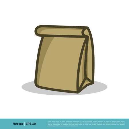 Food Paper Bag Icon Vector Logo Template Illustration Design. Vector EPS 10.のイラスト素材