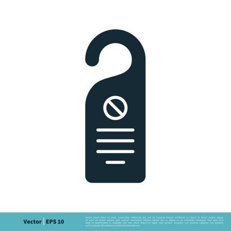 Hanging Tag Door of The Hotel Icon Vector Logo Template Illustration Design. Vector EPS 10.のイラスト素材