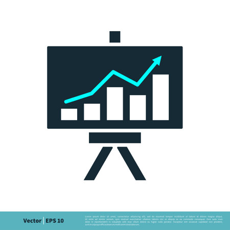 Presentation Board of Finance Icon Vector Logo Template Illustration Design. Vector EPS 10.のイラスト素材