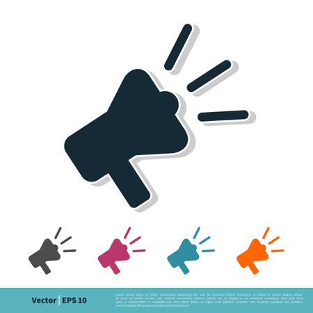 Megaphone, Speaker Announcement Icon Vector Logo Template Illustration Design. Vector EPS 10.のイラスト素材
