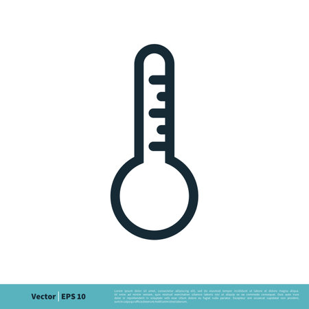 Thermometer Icon Vector Logo Template Illustration Design. Vector EPS 10.のイラスト素材