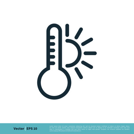 Thermometer Icon Vector Logo Template Illustration Design. Vector EPS 10.のイラスト素材