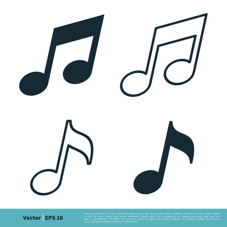 Music Note Symbol Icon Vector Logo Template Illustration Design. Vector EPS 10.のイラスト素材