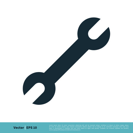 Wrench Icon Vector Logo Template Illustration Design. Vector EPS 10.のイラスト素材