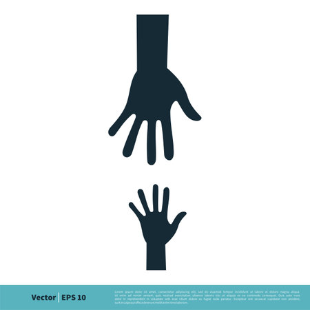 Hand Helping Icon Vector Logo Template Illustration Design. Vector EPS 10.のイラスト素材