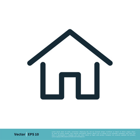 Home Button Icon Vector Logo Template Illustration Design. Vector EPS 10.のイラスト素材