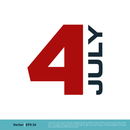 July 4th American Independence Day Icon Vector Logo Template Illustration Design. Vector EPS 10.のイラスト素材