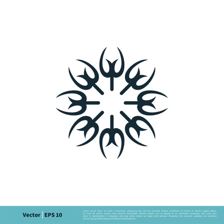 Blossom Flower Ornamental Decoration Icon Vector Logo Template Illustration Design. Vector EPS 10.のイラスト素材