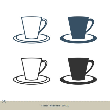Cup Icon Vector Logo Template Illustration Design. Vector EPS 10.のイラスト素材