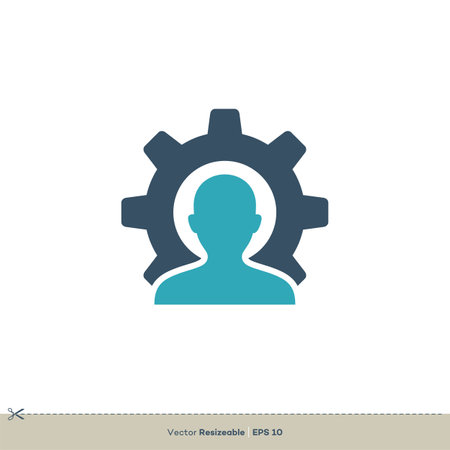 Human Shape Gear Vector Logo Template Illustration Design. Vector EPS 10.のイラスト素材