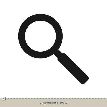 Magnifying Glass Icon Vector Logo Template Illustration Design. Vector EPS 10.のイラスト素材