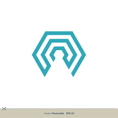 Abstract Hexagon Shape Vector Logo Template Illustration Design. Vector EPS 10.のイラスト素材