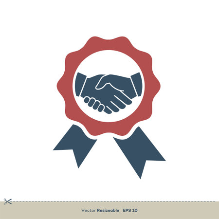 Handshake Icon Vector Logo Template Illustration Design. Vector EPS 10.のイラスト素材