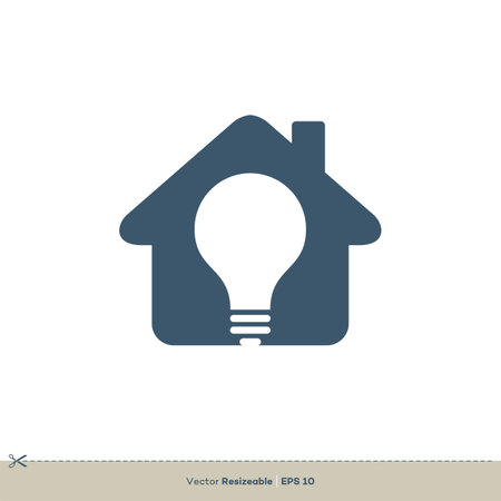 Bulb and Home Icon Vector Logo Template Illustration Design. Vector EPS 10.のイラスト素材