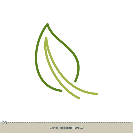 Outline Leaf Vector Logo Template Illustration Design. Vector EPS 10.のイラスト素材