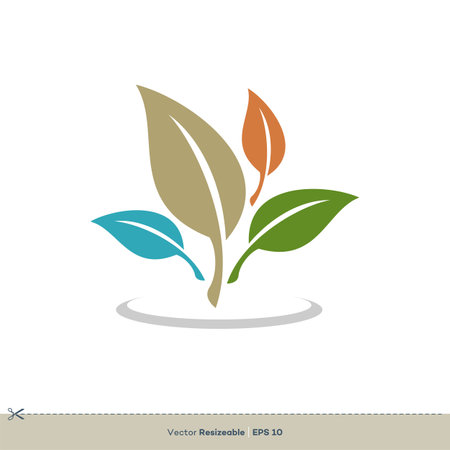 Green Leaves Vector Logo Template Illustration Design. Vector EPS 10.のイラスト素材