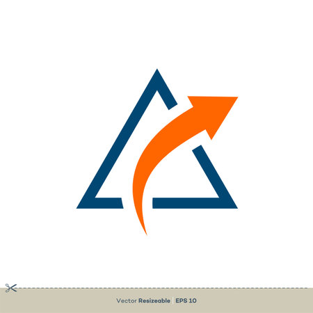 Triangle and Arrow Logo Template Illustration Design. Vector EPS 10.のイラスト素材
