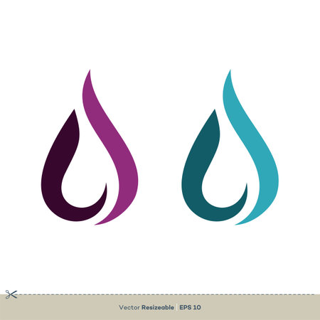 Drop Water Ornamental Vector Logo Template Illustration Design. Vector EPS 10.のイラスト素材