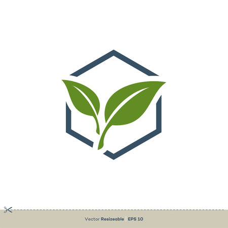 Green Leaves Vector Logo Template Illustration Design. Vector EPS 10.のイラスト素材