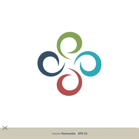 Swirl Swoosh Vector Logo Template Illustration Design. Vector EPS 10.のイラスト素材