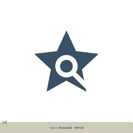 magnifying glass Blue Star Logo Template Illustration Design. Vector EPS 10.のイラスト素材