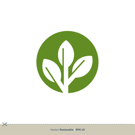 Green Leaves Vector Logo Template Illustration Design. Vector EPS 10.のイラスト素材