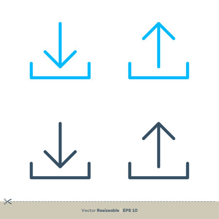 Download and Upload Icon Illustration Design. Vector EPS 10.のイラスト素材