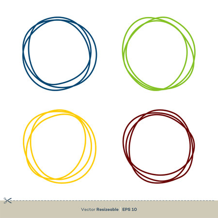 Set Colorful Circle Lines Logo Template Illustration Design. Vector EPS 10.のイラスト素材