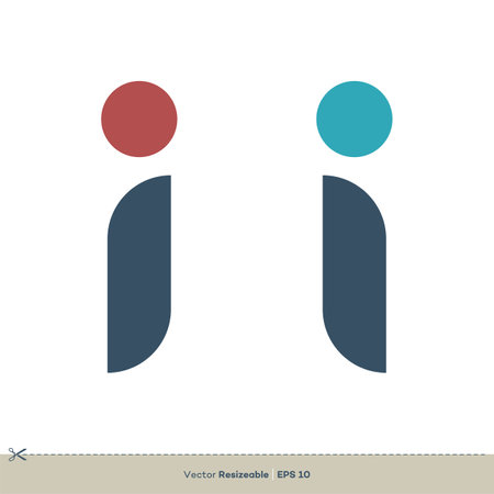 i Letter vector Logo Template illustration designのイラスト素材