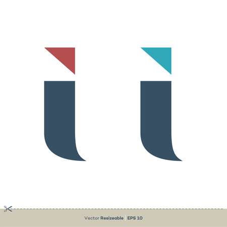 i Letter vector Logo Template illustration designのイラスト素材