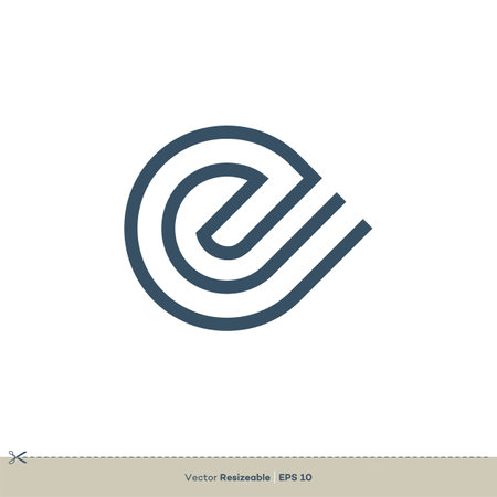 Letter E Logo Vector Icon Template Flat Illustration Designのイラスト素材