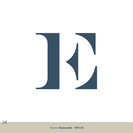 Letter E Logo Vector Icon Template Flat Illustration Designのイラスト素材