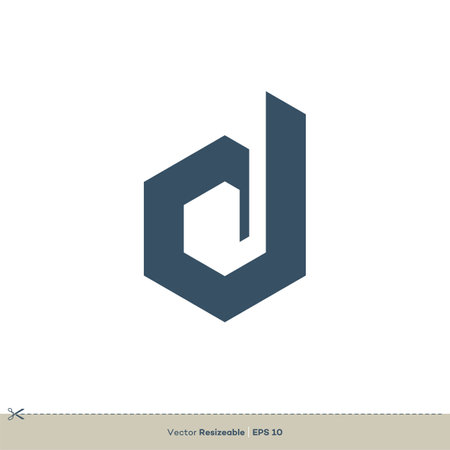 Letter D Icon Vector Logo Template Flat Designのイラスト素材