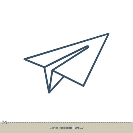 Paper Plane Icon vector Logo Template illustration designのイラスト素材